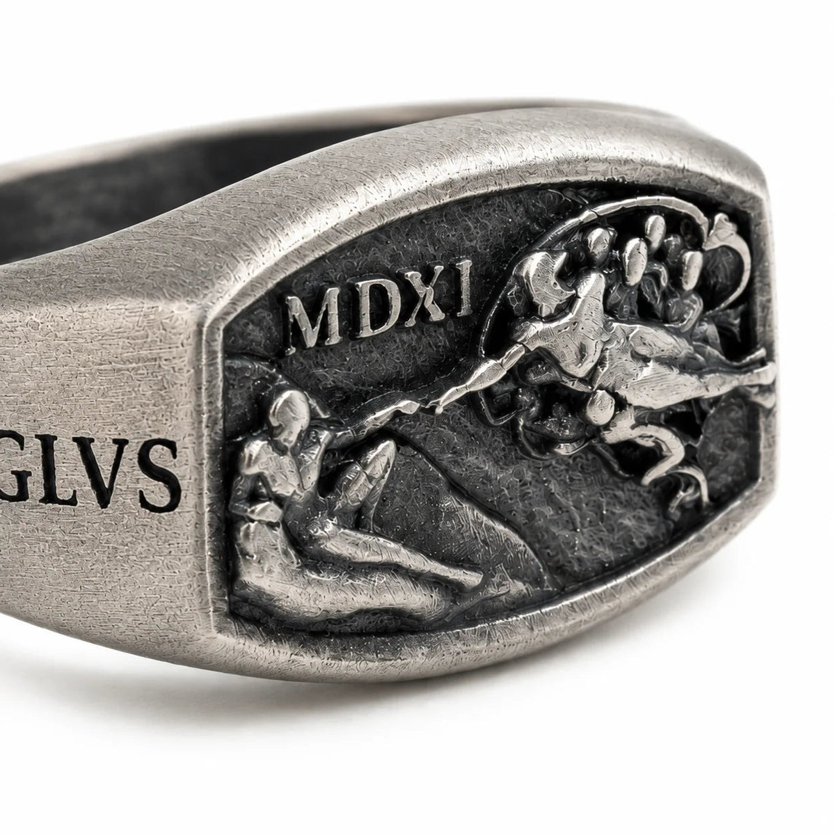 Creation of Adam Relief Signet Ring  Ring Charmora Jewelry