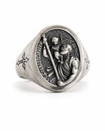 Saint Christopher Relief Signet Ring  Ring Charmora Jewelry