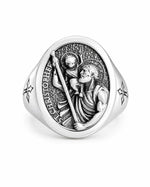 Saint Christopher Relief Signet Ring  Ring Charmora Jewelry