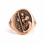 Saint Christopher Relief Signet Ring  Ring Charmora Jewelry
