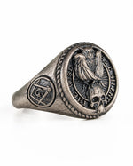 Owl Skull Relief Motif Ring  Ring Charmora Jewelry