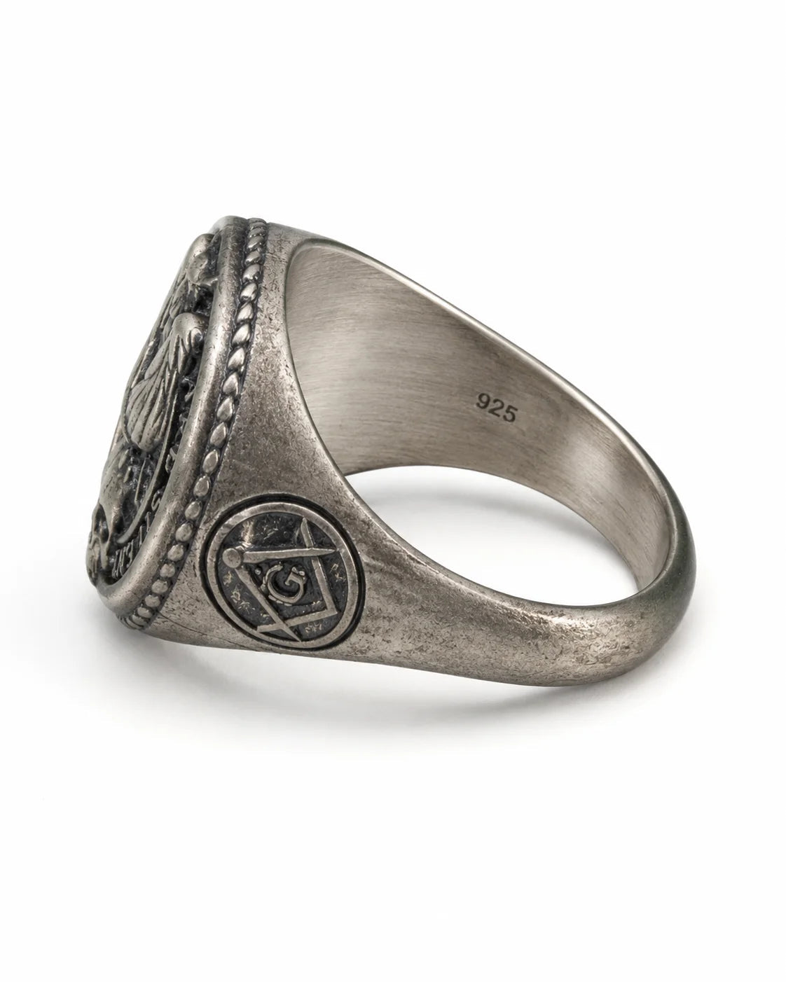 Owl Skull Relief Motif Ring  Ring Charmora Jewelry
