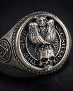 Owl Skull Relief Motif Ring  Ring Charmora Jewelry