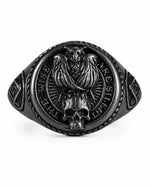 Owl Skull Relief Motif Ring  Ring Charmora Jewelry