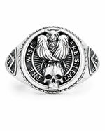 Owl Skull Relief Motif Ring  Ring Charmora Jewelry