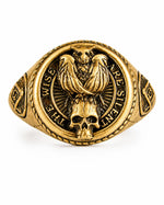 Owl Skull Relief Motif Ring  Ring Charmora Jewelry