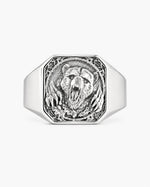Viking Bear Relief Signet Ring  Ring Charmora Jewelry