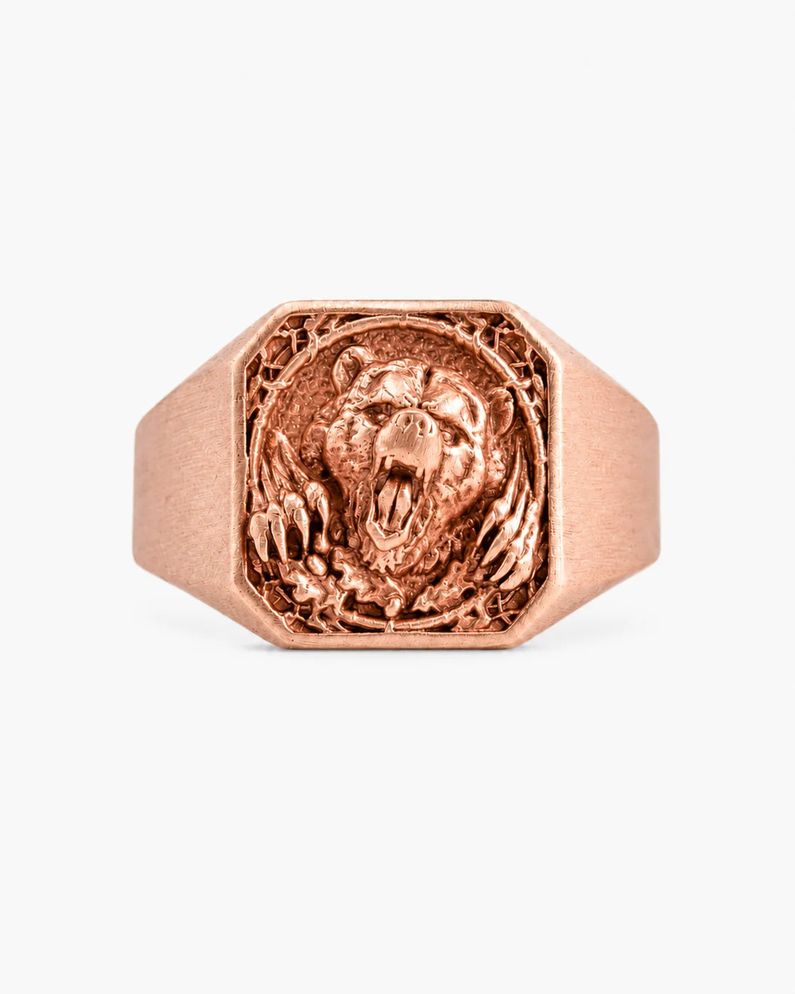 Viking Bear Relief Signet Ring  Ring Charmora Jewelry