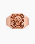 Viking Bear Relief Signet Ring  Ring Charmora Jewelry