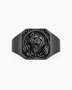 Viking Bear Relief Signet Ring  Ring Charmora Jewelry