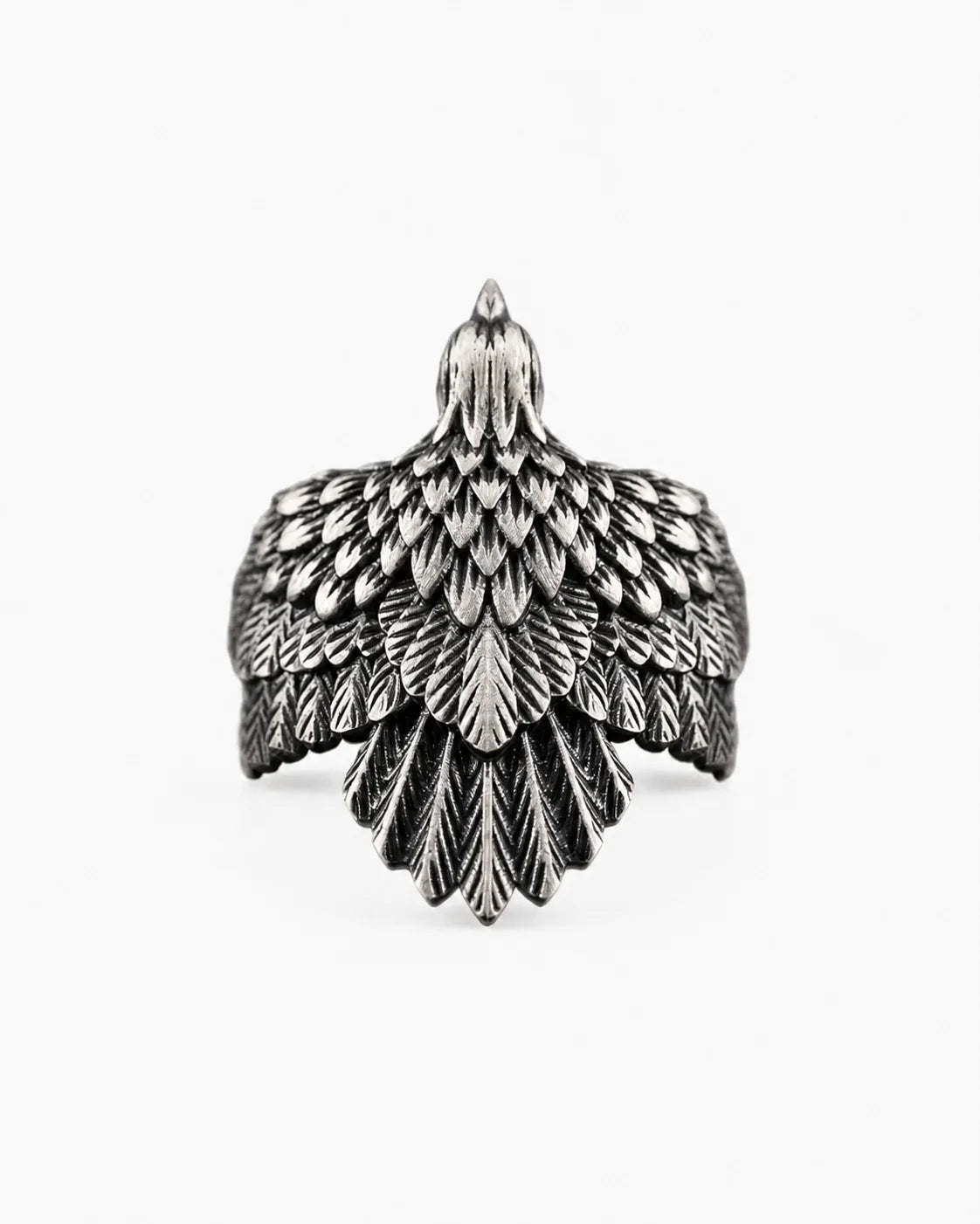 Eagle Wing Relief Motif Ring  Ring Charmora Jewelry