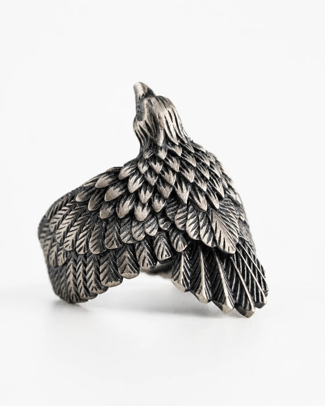 Eagle Wing Relief Motif Ring  Ring Charmora Jewelry