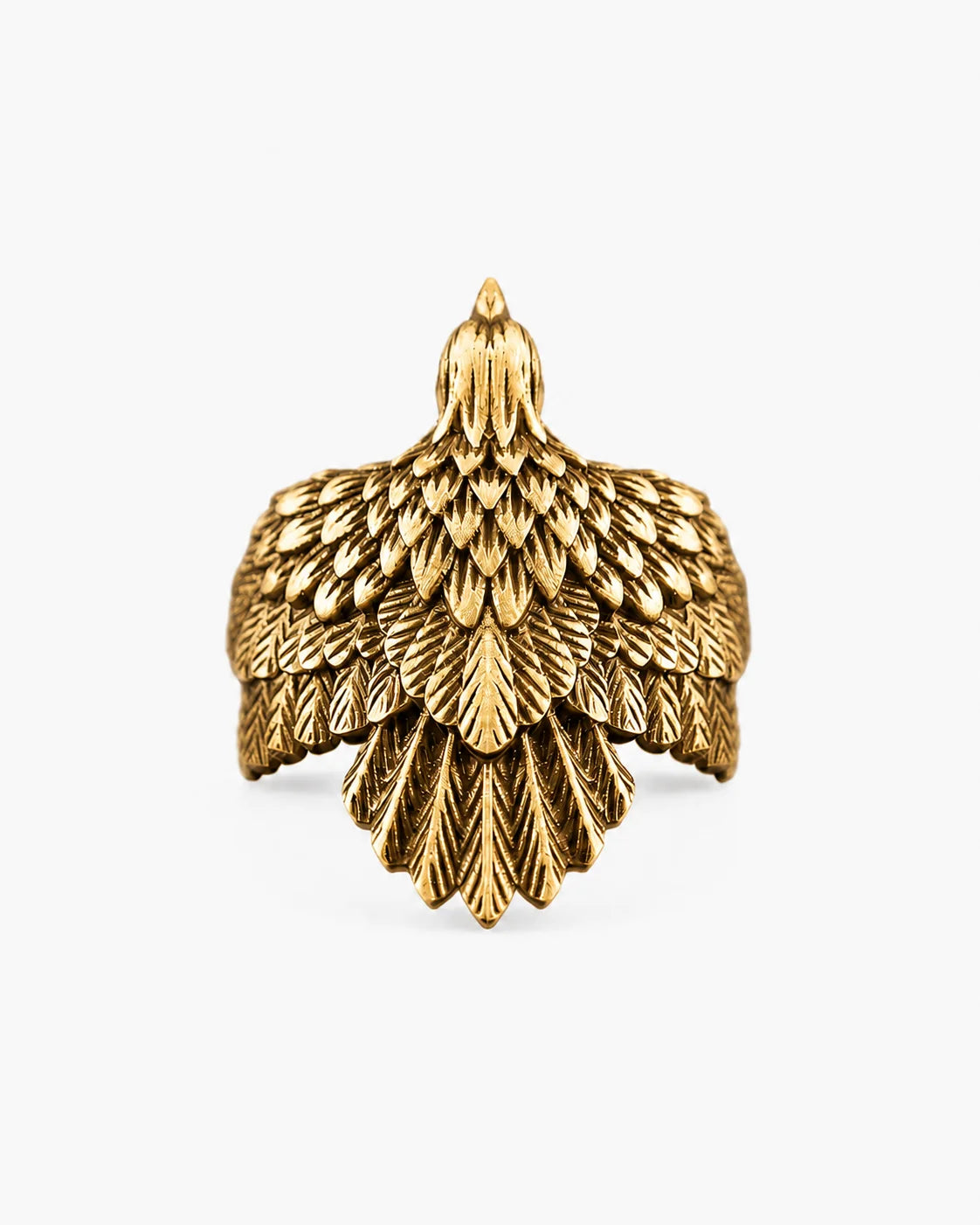 Eagle Wing Relief Motif Ring  Ring Charmora Jewelry
