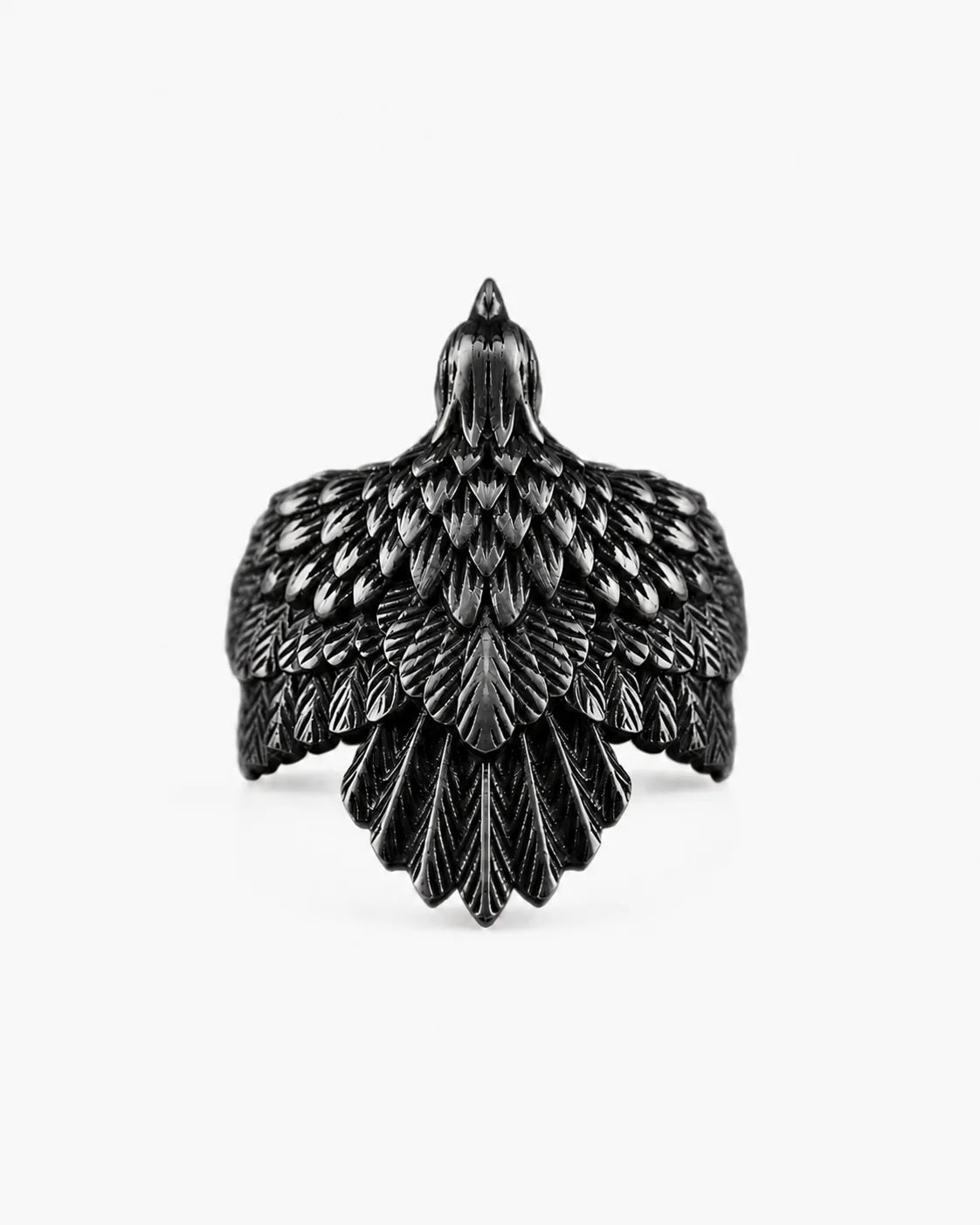 Eagle Wing Relief Motif Ring  Ring Charmora Jewelry