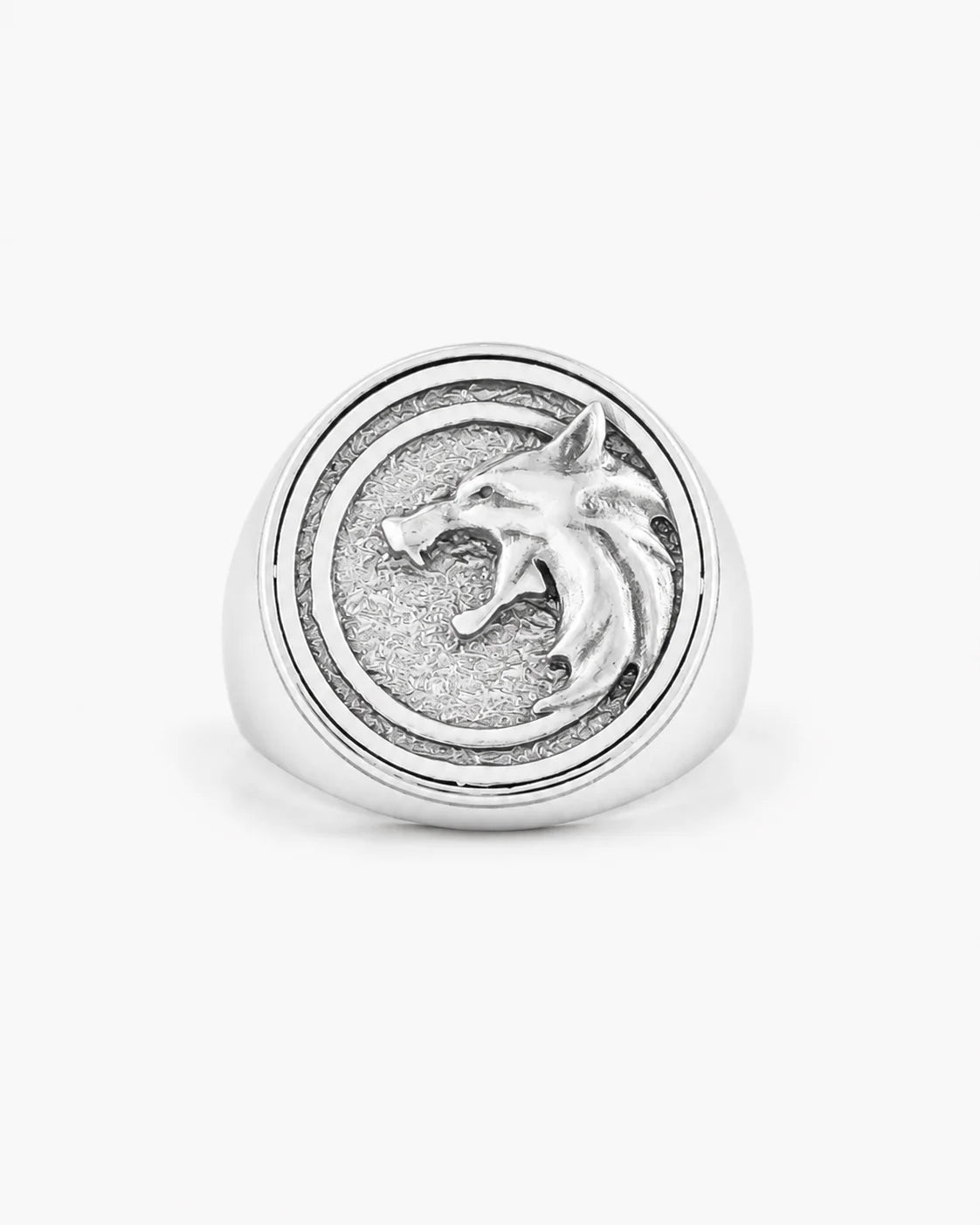 Witcher Wolf Relief Signet Ring  Ring Charmora Jewelry