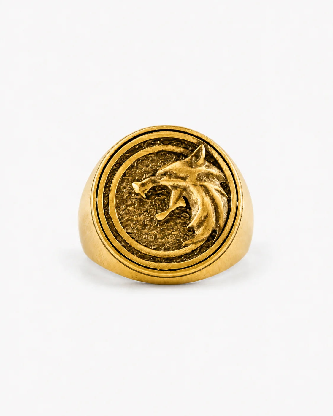 Witcher Wolf Relief Signet Ring  Ring Charmora Jewelry