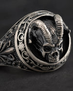 Demon Horns Relief Motif Ring  Ring Charmora Jewelry