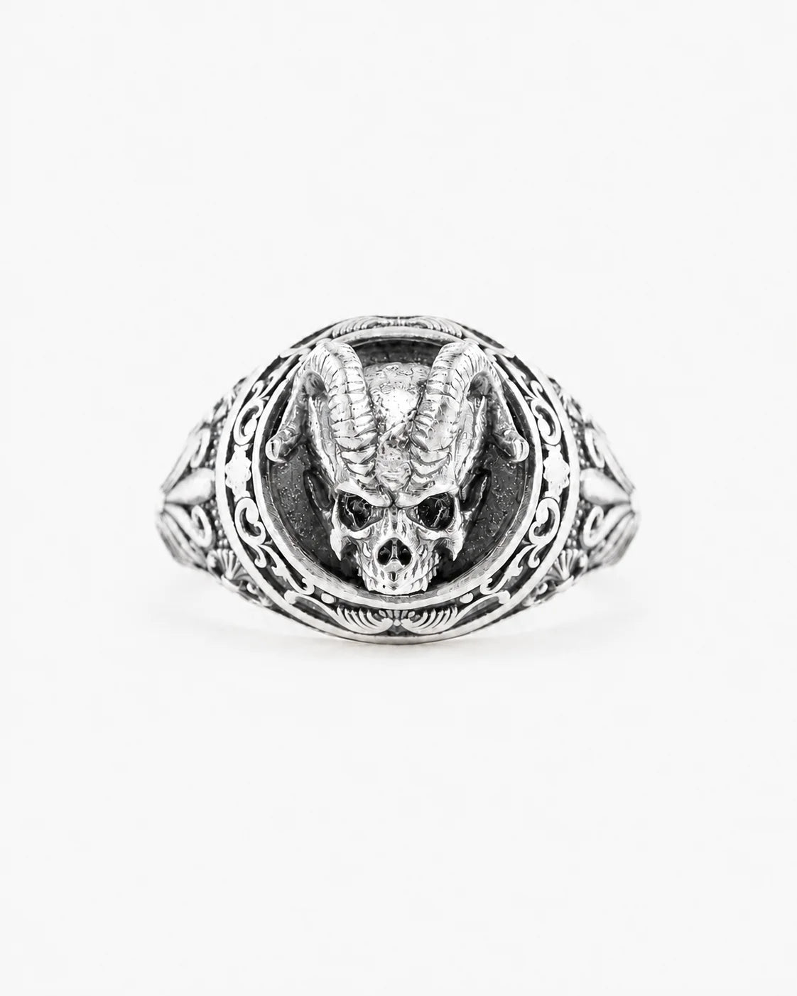 Demon Horns Relief Motif Ring  Ring Charmora Jewelry