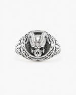 Demon Horns Relief Motif Ring  Ring Charmora Jewelry
