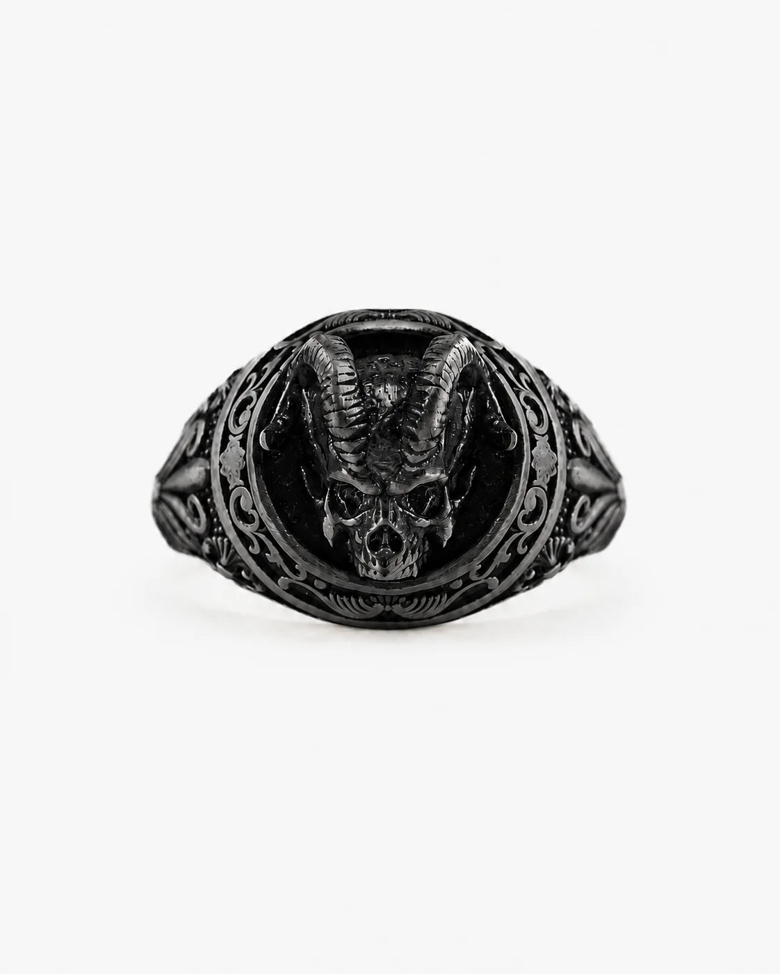 Demon Horns Relief Motif Ring  Ring Charmora Jewelry