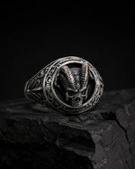 Demon Horns Relief Motif Ring  Ring Charmora Jewelry