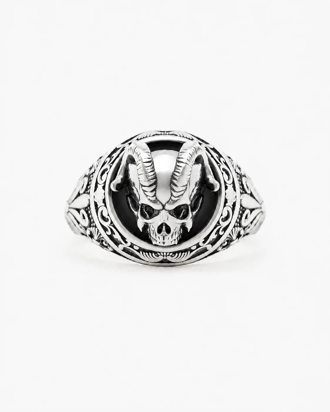 Demon Horns Relief Motif Ring  Ring Charmora Jewelry