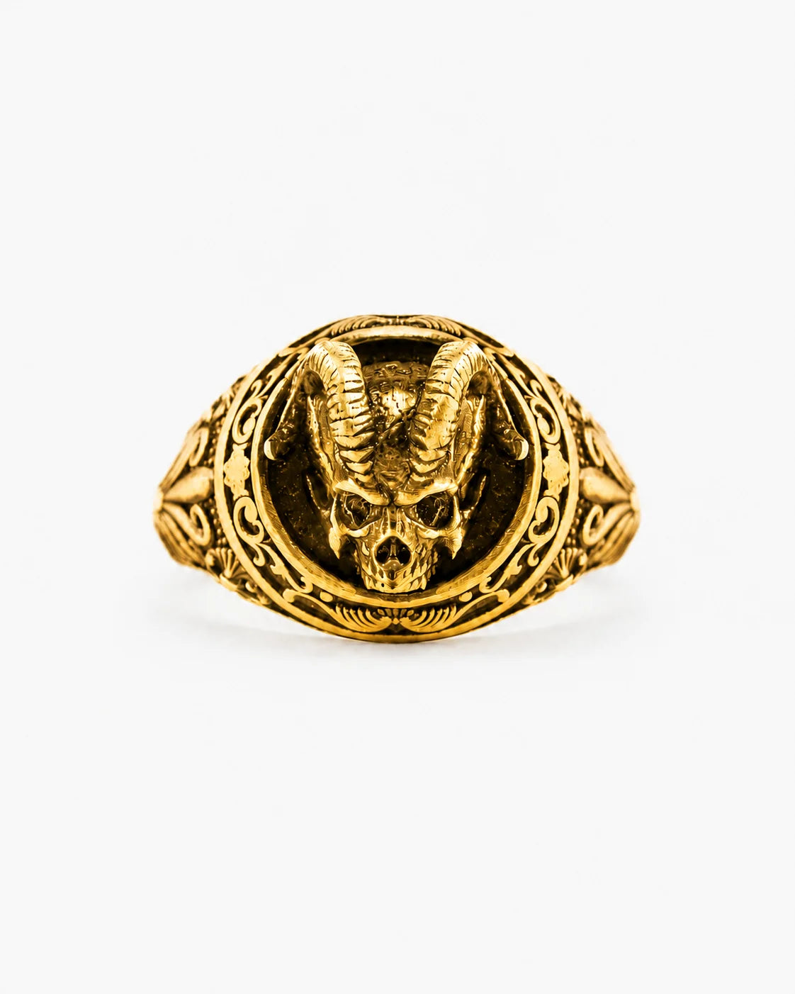 Demon Horns Relief Motif Ring  Ring Charmora Jewelry