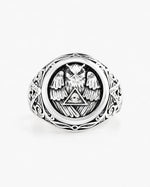 Athena Owl Relief Motif Signet Ring  Ring Charmora Jewelry