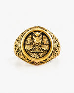 Athena Owl Relief Motif Signet Ring  Ring Charmora Jewelry