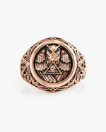 Athena Owl Relief Motif Signet Ring  Ring Charmora Jewelry