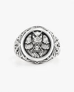 Athena Owl Relief Motif Signet Ring  Ring Charmora Jewelry