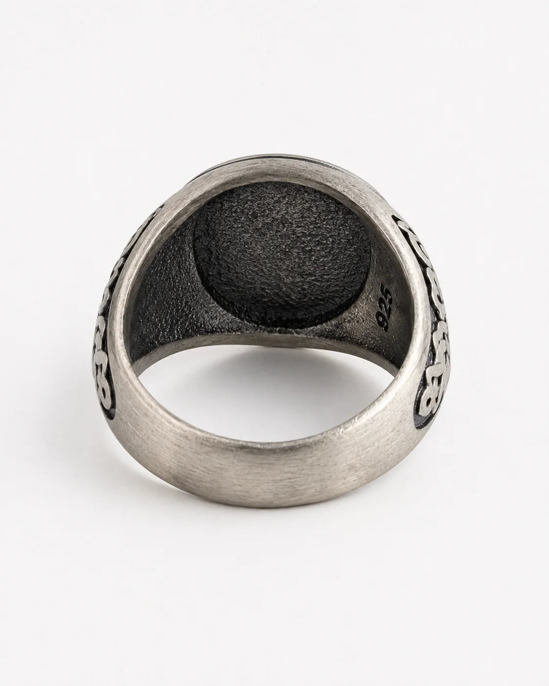 St Benedict Relief Motif Signet Ring  Ring Charmora Jewelry