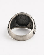 St Benedict Relief Motif Signet Ring  Ring Charmora Jewelry