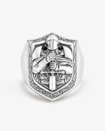 Knight Crusader Relief Motif Ring  Ring Charmora Jewelry