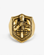Knight Crusader Relief Motif Ring  Ring Charmora Jewelry