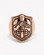 Knight Crusader Relief Motif Ring  Ring Charmora Jewelry