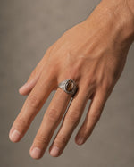 Tiger's Eye Floral Relief Motif Signet Ring  Ring Charmora Jewelry
