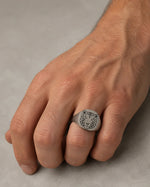 Tiger Relief Motif Signet Ring  Ring Charmora Jewelry