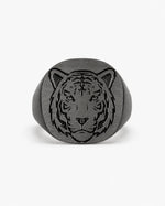 Tiger Relief Motif Signet Ring  Ring Charmora Jewelry