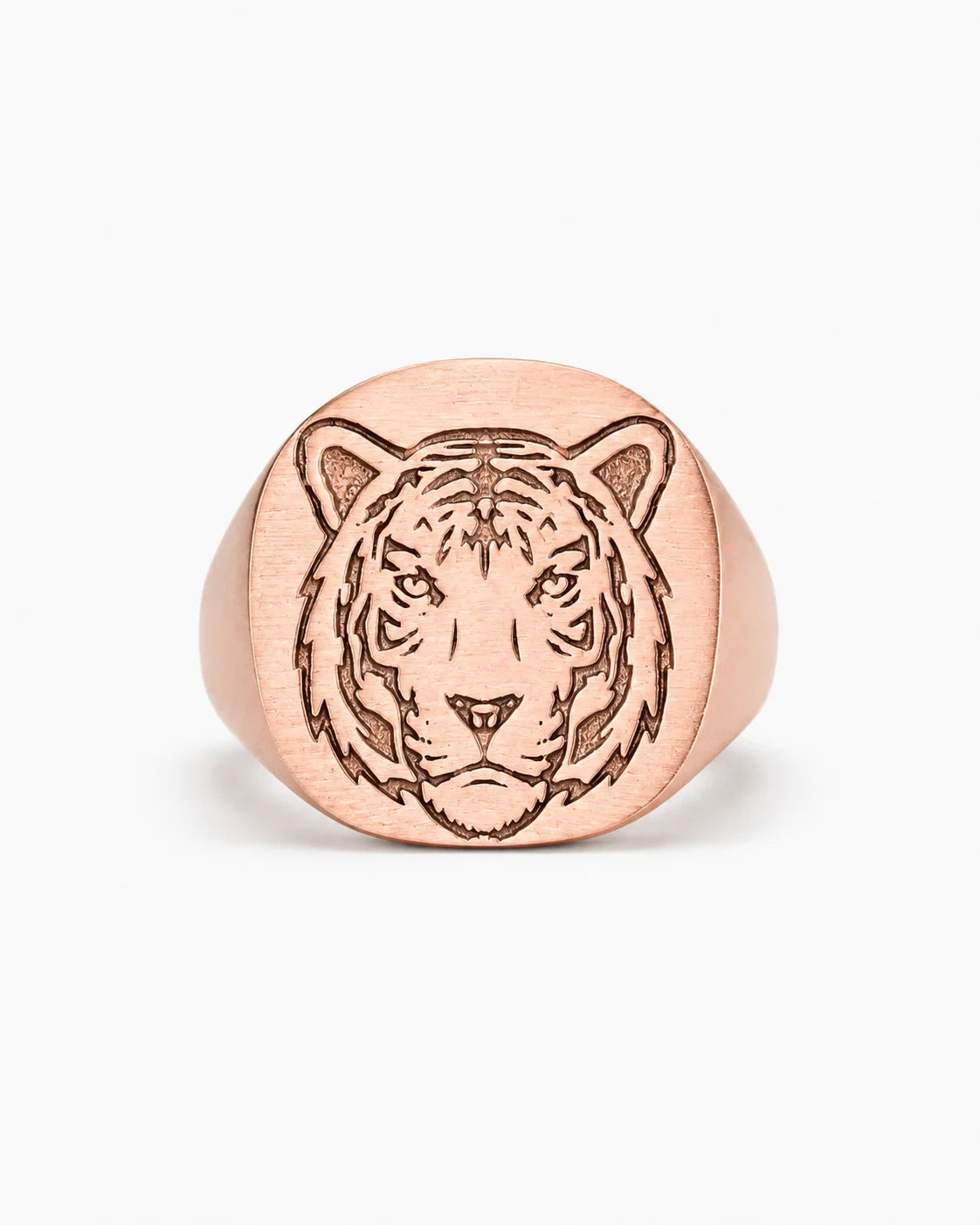 Tiger Relief Motif Signet Ring  Ring Charmora Jewelry