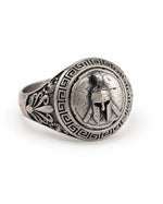Spartan Helmet Relief Motif Signet Ring  Ring Charmora Jewelry