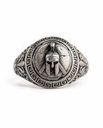 Spartan Helmet Relief Motif Signet Ring  Ring Charmora Jewelry