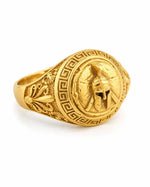 Spartan Helmet Relief Motif Signet Ring  Ring Charmora Jewelry