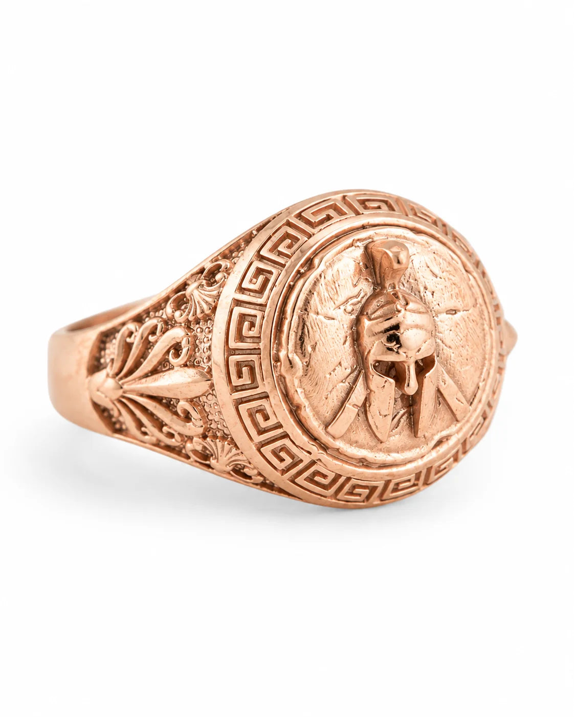 Spartan Helmet Relief Motif Signet Ring  Ring Charmora Jewelry