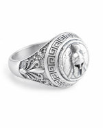 Spartan Helmet Relief Motif Signet Ring  Ring Charmora Jewelry