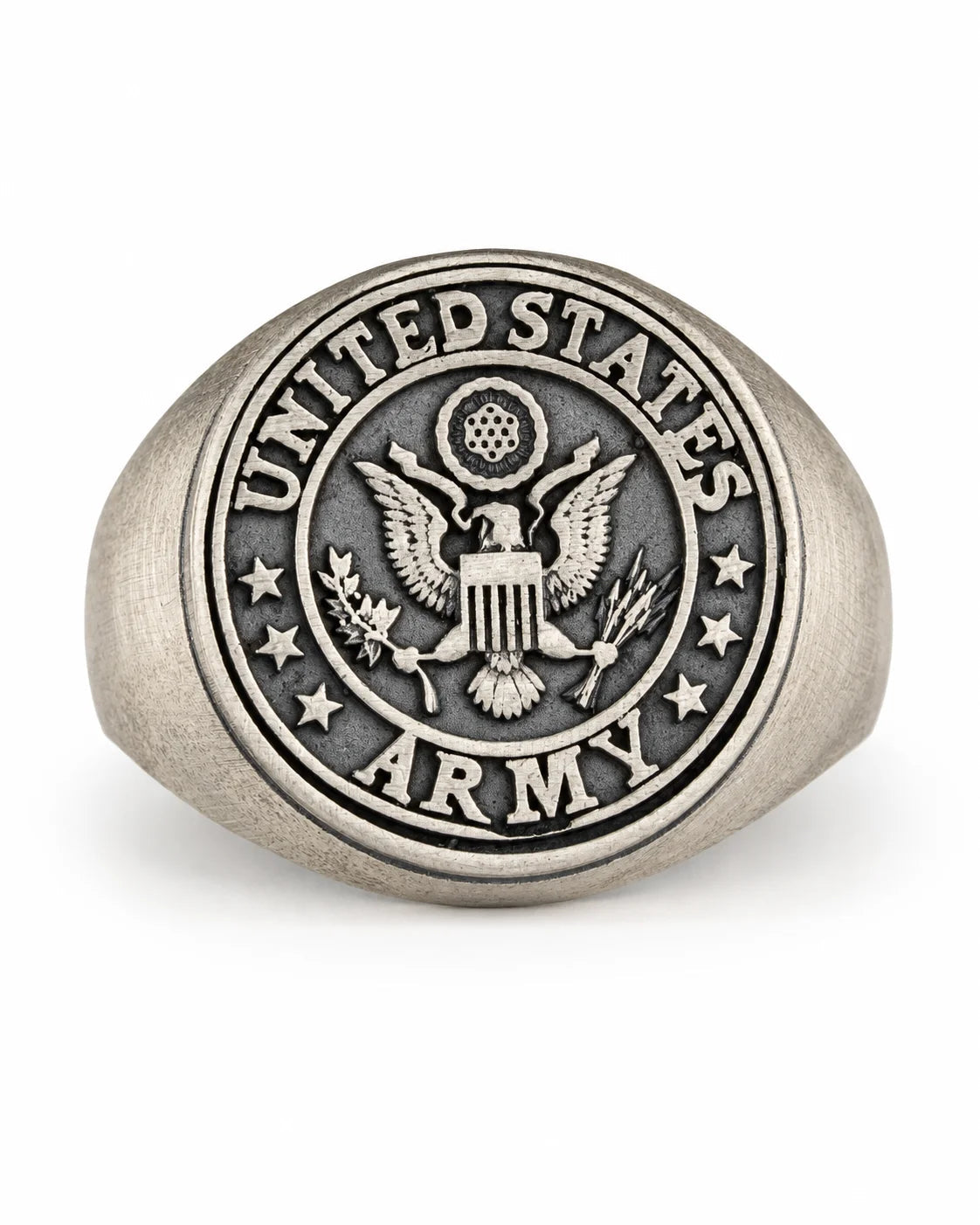 US Army Eagle Crest Relief Motif Signet Ring  Ring Charmora Jewelry