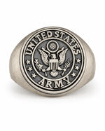 US Army Eagle Crest Relief Motif Signet Ring  Ring Charmora Jewelry