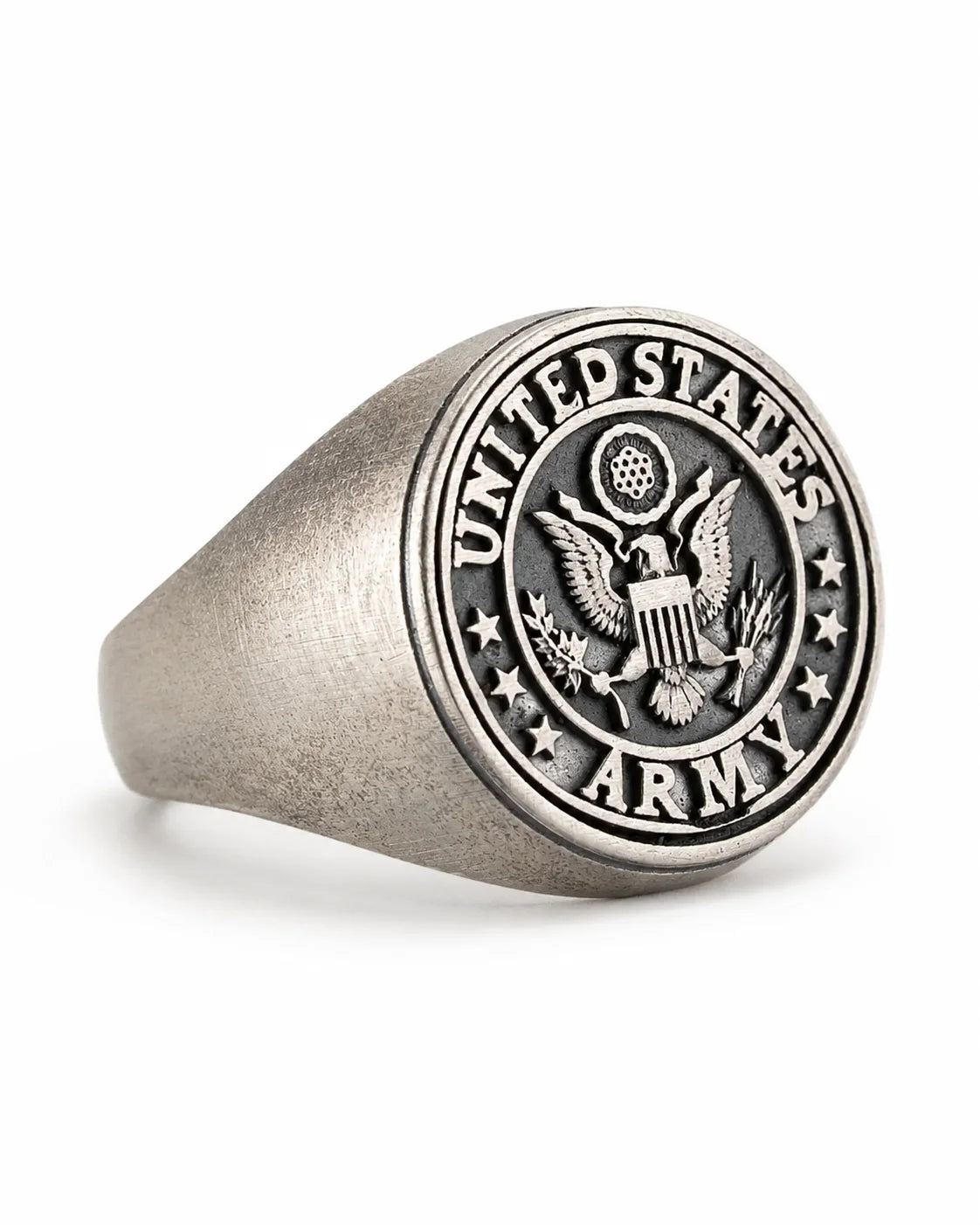 US Army Eagle Crest Relief Motif Signet Ring  Ring Charmora Jewelry
