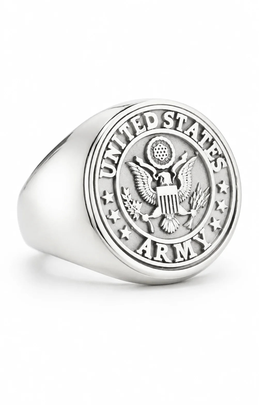 US Army Eagle Crest Relief Motif Signet Ring  Ring Charmora Jewelry