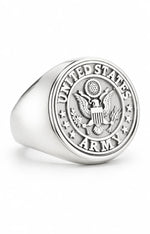 US Army Eagle Crest Relief Motif Signet Ring  Ring Charmora Jewelry